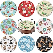 billige Placemats &amp; Coasters &amp; Trivets-diamantmaleraler sett med 6 stk eller 8 stk, runde dalbaner-sett med holder gjør-det-selv-diamant-og-dal-dal-dal-dal-dal-daler skli- og dalbane for voksne diamantmalesett rekvisita