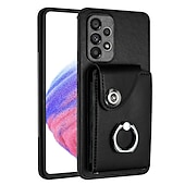cheap Samsung Cases-Phone Case For Samsung Galaxy S24 S23 S22 S21 S20 Ultra Plus FE A54 A34 A14 S25 Ultra Wallet Case Ring Holder Card Slot Shockproof Solid Color TPU PU Leather