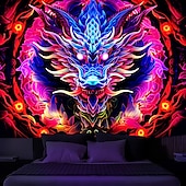 Χαμηλού Κόστους Μαύρισμα ταπετσαρία-blacklight ταπετσαρία uv αντιδραστική λάμψη στη σκοτεινή λάμψη πάρτι νέον trippy ομιχλώδης δράκος κρεμαστή ταπετσαρία τοίχου τοιχογραφία για κρεβατοκάμαρα σαλονιού