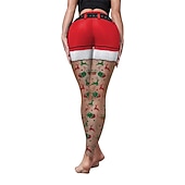 preiswerte Weihnachtskostüme für Erwachsene-Weihnachtsmann Leggins Jogginghosen Damen Weihnachten Heiligabend Weihnachten Erwachsene Weihnachten Silvester Hosen