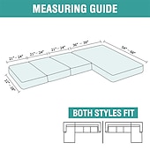 baratos Capa para assento de Sofá &amp; Apoios de Braços-Capas de sofá seccionais, capas de sofá em forma de l antiderrapantes elásticas, capas de almofada de assento de sofá separadas, capa de chaise-longue para sofá secional esquerdo/direito de 2/3