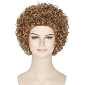 cheap Historical Wigs-Women Short Curly Wig Strawberry Blonde Brown Cosplay Party Wig Halloween Wigs