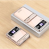 お買い得  サムスン用ケース-Galaxy Z Flip 6 Z Flip 5 Z Flip 4 Z Flip 3 用のHD透明クリアプラーニング ファンダ サムスン Galaxy Z Flip 5 レベリングヒンジ ケース プロテクティブカバー