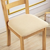 abordables Funda de silla-Fundas de asiento para silla de comedor, color burdeos, elásticas, suaves, lisas, de color sólido, duraderas, lavables, protector de muebles para comedor, fiesta