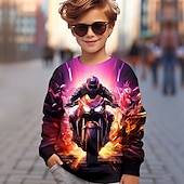 cheap Boy&#039;s 3D Sports &amp; Game-Boys 3D Graphic Sweatshirt Pullover Long Sleeve 3D Print Fall Winter Fashion Streetwear Cool Kids 3-12 Years Crew Neck Outdoor Casual Daily Regular Fit