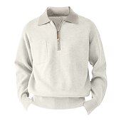 economico maglione pullover da uomo-Per uomo Pullover Maglione Maglioni con zip a un quarto Maglione lavorato a maglia A coste Maglia Standard Lavorato a maglia Fossa Liscio Bavero Tenere al caldo Contemporaneo moderno Da tutti i