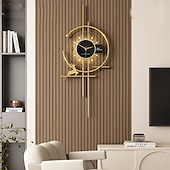 Недорогие Бра-Светодиодные настенные часы, декоративные железные металлические подвесные настенные часы для дома и декора гостиной/спальни/столовой/офиса/кафе/отеля