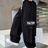 cheap Bottoms-Kids Boys Pants Trousers Pocket Solid Color Keep Warm Comfort Pants School Sports Daily Black Coffee