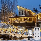 abordables Guirlandes lumineuses à brancher-1 paquet de guirlandes lumineuses de Noël de 10 mètres à 400 LED, lumières de Noël extérieures avec 8 modes de minuterie, télécommande étanche, guirlande lumineuse connectable à brancher pour l&#039;extérieur et l&#039;intérieur de la maison