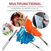 cheap Art &amp; Painting Supplies-Art 24 Pieces Paint Brush Set Enhanced Synthetic Brush Set with Cloth Roll and Palette Knife for Acrylic, Oil, Water