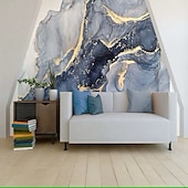 Χαμηλού Κόστους Ταπετσαρία-δροσερές ταπετσαρίες μπλε ταπετσαρία τοίχου τοιχογραφία αφηρημένη μαρμάρινη επένδυση τοίχου αυτοκόλλητο ξεφλούδισμα και ραβδί αφαιρούμενο pvc/υλικό βινυλίου αυτοκόλλητο/συγκολλητικό απαιτείται