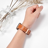 olcso Apple óraszíjak-Kompatibilis valamivel Apple Watch óraszíj 38mm 40mm 41mm 42mm 44mm 45mm 49mm Női Pillangó csat Luxus Valódi bőr Csere óraszíj mert iwatch Ultra 2 Series 9 8 7 SE 6 5 4 3 2 1