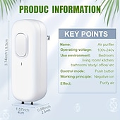 cheap Humidifiers &amp; Dehumidifiers-Mini Air Purifier For Home Plug-in Negative Ion Generator Air Purifier No Filter Portable Household Odor Eliminator Cleaner For Home/Bedrooms/Toilets/Living Room/Hotel/Office