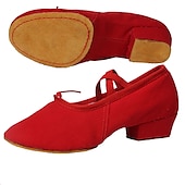 abordables Chaussures de ballet-Femme Chaussons de ballet Utilisation Soirée Talon Talon Cubain Élastique Adulte Noir Blanche Rose