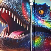 billiga Pojkens 3D-djur-Pojkar 3D Dinosaurie Huvtröja Kappa Ytterkläder Långärmad 3D-tryck Höst Vinter Mode Streetwear Häftig Polyester Barn 3-12 år Blixtlås Huva Utomhus Ledigt Dagligen Normal