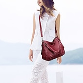 economico Borsette e borse tote-Per donna Borsa Borsa a tracolla Borsa a spalla Borsa Boston Pelle PU All&#039;aperto Shopping Quotidiano Cerniera Grande Capacità Impermeabile Durevole Tinta unica Trapuntato Rosso violaceo Nero Bianco