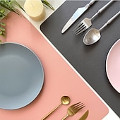 billige Placemats &amp; Coasters &amp; Trivets-vinyl dekkematte vanntett pu lær varmebestandig spisebord bord bord plate matte juledekor høst kjøkken bord matter innendørs utendørs