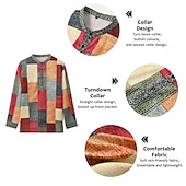abordables Diseño Geométrico-Hombre Ajedrez Retazos Diseño Geométrico Camisa Abotonar la camisa Manga Larga Moda Ropa de calle Design Casual Noche Verano Primavera Otoño Escote Chino Estampado Caqui+Caqui Negro Blanco Amarillo