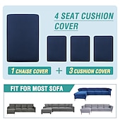 baratos Capa para assento de Sofá &amp; Apoios de Braços-Capas de sofá seccionais, capas de sofá em forma de l antiderrapantes elásticas, capas de almofada de assento de sofá separadas, capa de chaise-longue para sofá secional esquerdo/direito de 2/3