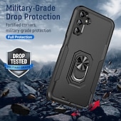 Недорогие Чехлы для Samsung-Чехол для Samsung Galaxy S23 Ultra Plus FE A14 A54 военного класса двухслойный противоударный тяжёлый защитный чехол встроенный вращающийся магнитный кольцевой держатель