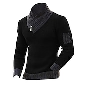 cheap Men&#039;s Pullover Sweater-Men&#039;s Pullover Sweater Jumper Turtleneck Sweater Knit Sweater Ribbed Cable Knit Regular Basic Color Block Turtleneck Keep Warm Modern Contemporary Daily Wear Going out Clothing Apparel Fall Winter