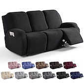 cheap Recliner Chair Cover-Loveseat 3 Seater Burgundy Recliner Covers Cover for Large Reclining Chair Slipcover Seat Reversible Washable Protector with Elastic Adjustable Straps for Kids Pets