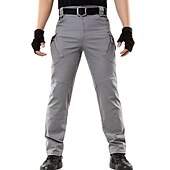 ieftine Pantaloni Cargo-Bărbați Pantaloni Cargo Παντελόνι πεζοπορίας Pantaloni tactici Vară Primăvară În aer liber Impermeabil Uscare rapidă Multi buzunar Elastic Pantaloni 9 buzunare negru. Verde Militar Pescuit Alpinism