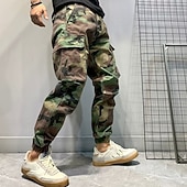 economico Pantaloni cargo-Per uomo Pantaloni cargo Pantaloni mimetici Tasche Mimetico Comfort Traspirante Esterno Giornaliero Per uscire Di tendenza Informale Verde militare Verde