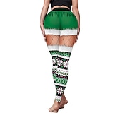 preiswerte Weihnachtskostüme für Erwachsene-Weihnachtsmann Leggins Jogginghosen Damen Weihnachten Heiligabend Weihnachten Erwachsene Weihnachten Silvester Hosen