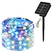 economico Striscie luci ad energia solare-luci solari per esterni – luci fatate in filo di rame impermeabili, 8 modalità, alimentate ad energia solare per patio esterno, cortile, alberi, decorazioni natalizie, per matrimoni e feste in campeggio