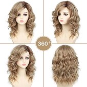 economico parrucca più vecchia-parrucche bionde ricce a caschetto per donne bianche parrucche corte per capelli ondulati a strati con radici scure soffici parrucche sintetiche naturali per l&#039;uso quotidiano nelle feste