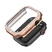 baratos Capa Smartwatch-2 por Pacote Estojo de relógio com protetor de tela Compatível com Apple Watch Series 8 7 41mm 45mm / Series 6 5 4 SE 40mm 44mm / Series 3 2 1 38mm 42mm Resistente a riscos Bling Diamond Limpar HD