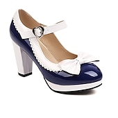 cheap Platform Heels-Women&#039;s Vintage Lolita Mary Jane Heels with Bow and Heart Buckle – Retro Platform Pumps for Cosplay and Parties