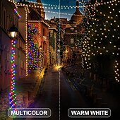 economico Striscie luci ad energia solare-1 stringa di luci solari per esterni - 8 modalità di luce decorativa da giardino, illuminazione notturna d&#039;atmosfera per balconi esterni, decorazioni per Natale, Halloween, San Valentino e feste