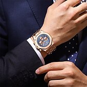 economico Orologi al quarzo-Orologio al Quarzo da Uomo POEDAGAR Orologio da Sport Moda Casual Luminosa Calendario Cronografo Impermeabile Orologio in Acciaio