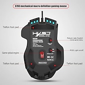 Недорогие Мыши-проводная игровая мышь, компьютерная игровая мышь, USB-мышь, высокоточная регулируемая 12800 точек на дюйм, 10 программируемых кнопок, эргономичная игровая мышь Plug Play для ноутбука Mac