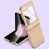halpa Samsung-kotelot-puhelin Etui Käyttötarkoitus Samsung Galaxy Z Flip 5 Takakuori Iskunkestävä aitoa nahkaa