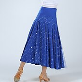 abordables Ropa de baile de salón-Baile de Salón Faldas Color Puro Corte Tul Mujer Rendimiento Entrenamiento Cintura Alta Poliéster
