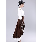 olcso Alsók-Retró Punk és gótika Középkori Szoknya Ren Faire Gót lány Fodros Női Kalóz Fantasy Steampunk Álarcos mulatság Alkalmi / Napi Felnőttek Szoknyák