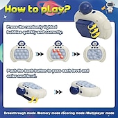 billiga elektronisk underhållning-quick push pop-spel it fidget toys pro för barn vuxna, handhållen spel snabb pusselspelsmaskin, push bubble stress leksak, lättnadsfester, presenter för pojkar och flickor (blå astronaut)