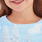 preiswerte Kinder Weihnachtsoberteile-Mädchen 3D Schneemann T-Shirt Hemd Rosa Langarm 3D-Druck Herbst Winter Aktiv Modisch Kuschelig Polyester kinderkleidung 3-12 Jahre Rundhalsausschnitt Outdoor Casual Täglich Regular Fit