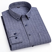 halpa Miesten napilliset paidat-Miesten Pukupaita Raidallinen paita Napita paita Plaid / Raidallinen / Chevron Häät Quinceañera &amp; Sweet Sixteen Vaalean sininen Punainen Tumman vihreä Apila Pitkähihainen Sänkyjen avaus Kaikki