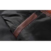baratos Jaqueta de couro sintético-Homens Blusão de couro falso Jaqueta de motociclista Jaqueta de Motocicleta Ao ar livre Roupa Diária Prova-de-Água A Prova de Vento Zip Completo Estilo Moderno Outono Inverno Côr Sólida Casual Sem