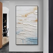 cheap Abstract Paintings-Handmade Oil Painting Canvas Wall Art Decor  Original Abstract Beach in full for Home Decor With Stretched FrameWithout Inner Frame Painting