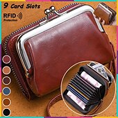 cheap Card Holders &amp; Cases-2023 Women New Retro Genuine Leather Rivet Short Wallet Zipper Coin Card Holder Female Coin Clutch Wallets Purse Money Bag
