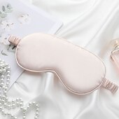 baratos Desgaste em casa-máscara de olhos de cetim luxuosa com tira elástica para dormir, cobertura para dormir nos olhos, bloqueia a luz e reduz os olhos inchados