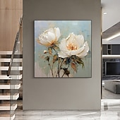 preiswerte Blumen-/Botanische Gemälde-Handgefertigtes Ölgemälde auf Leinwand, Wandkunst-Dekor, originales Blumengemälde in voller Größe für die Inneneinrichtung mit gespanntem Rahmen, ohne Innenrahmen-Gemälde
