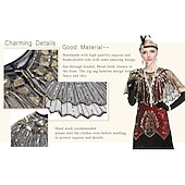 economico Sciarpe &amp; Wrap-Retrò Vintage Anni Ruggenti Anni 1920 Abiti Fascia Flapper Set di accessori Il grande Gatsby Invitato al matrimonio Paillettes Paillettes Per donna Halloween Carnevale Mascherata Carnevale Festa
