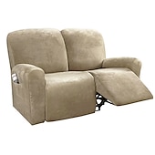 economico Poltrone reclinabili e poltrone wingback-copridivano reclinabile componibile fodera 1 set di 6 pezzi microfibra elasticizzata alta elasticità bordeaux rosso velluto di alta qualità copridivano copridivano per 2 posti cuscino divano