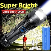 abordables Linternas-Linterna led xhp100 de alta potencia, recargable, 4 núcleos, zoom, usb, para acampar al aire libre/uso de emergencia, 1 ud.